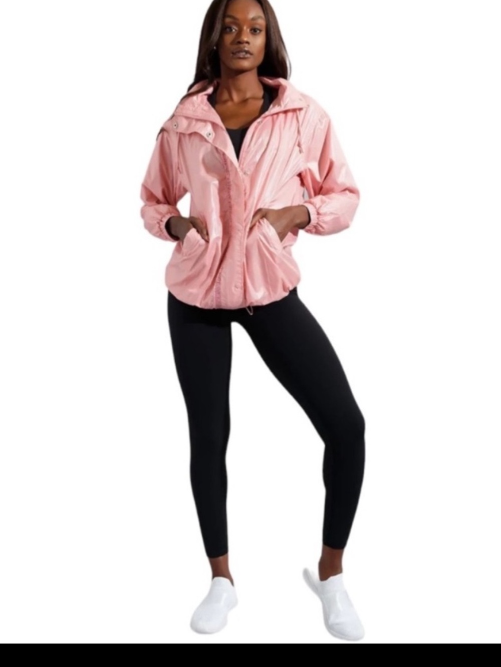 BuffBunny Elemental Long Windbreaker in Pink Salt Size Small